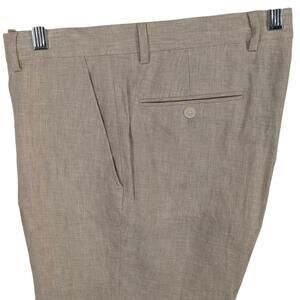 Tommy Hilfiger Men's Modern-Fit 100% Linen Suit Dress Pants Tan 33 x 30 NWOT